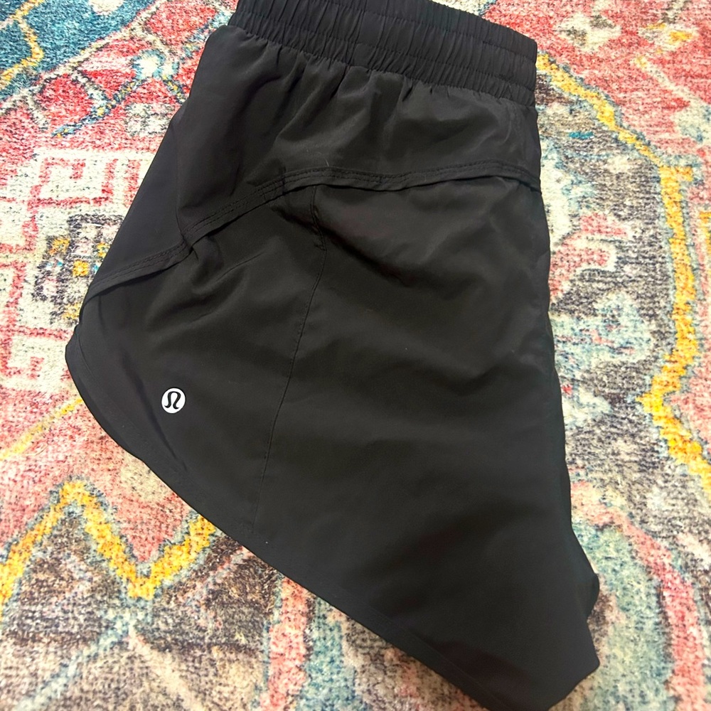 lululemon run track high rise lined shorts